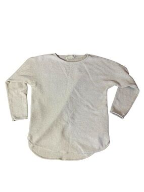Michael Kors Cream Knit Crewneck Sweater Side Zippers Women's Size M